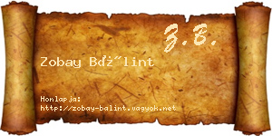 Zobay Bálint névjegykártya